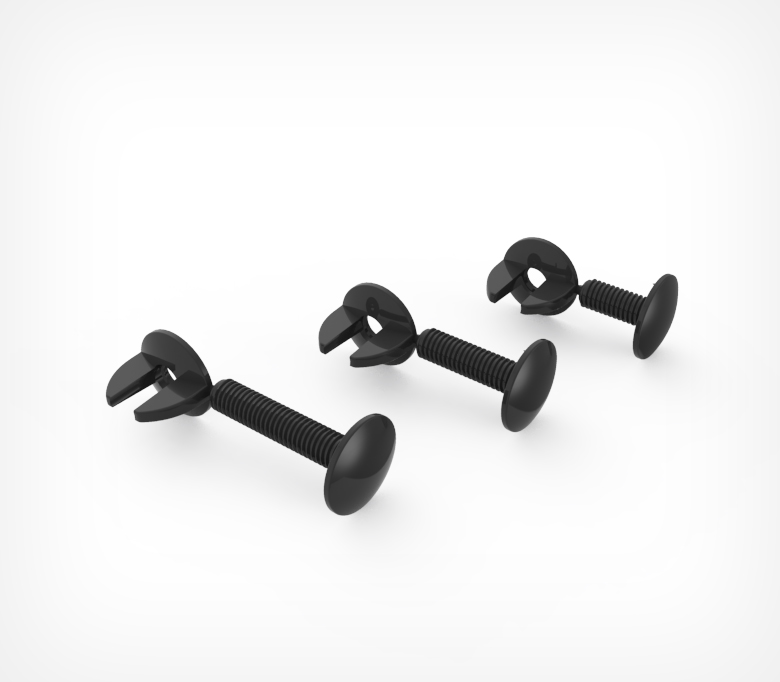 02_Пластиковый винт и гайка с ушками VIKING SCREW, 12,18,25 мм Черный