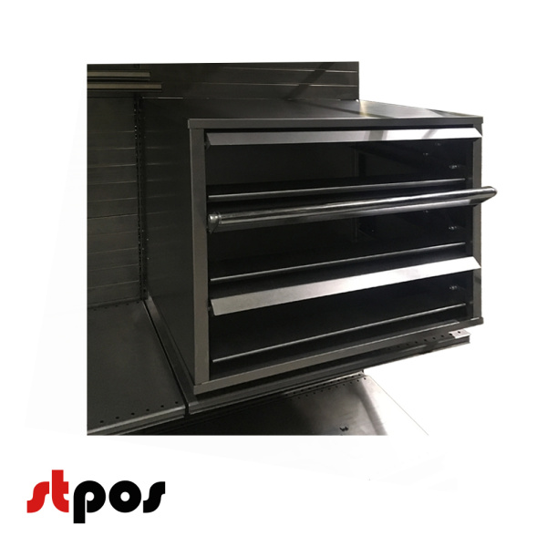 1_Шкаф для сигарет, 3 секции, 665мм с креплением на стеллаж, набор, RAL9016, глянец, б/лотков, Норд