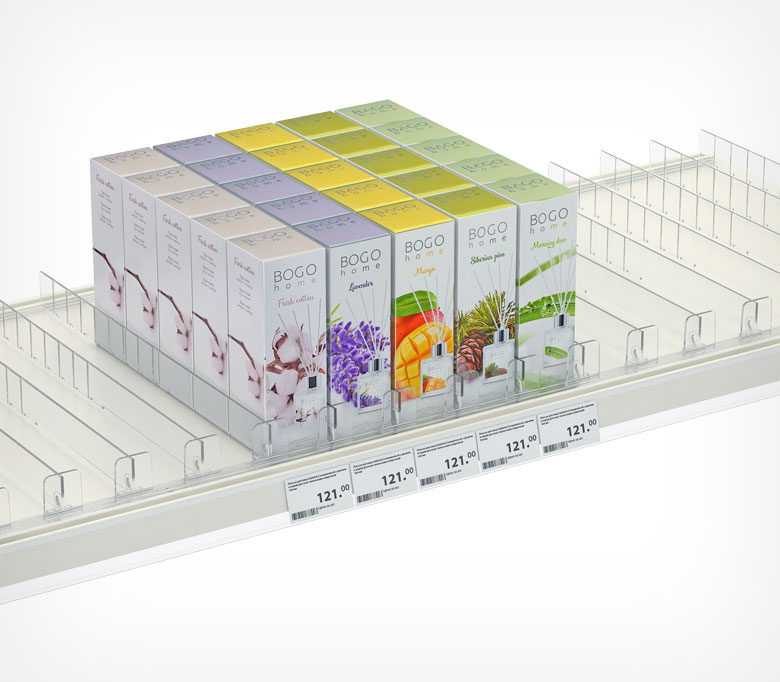 03_Разделитель пластик. 30мм обламывающийся с передним огранич. 35 мм DIV30-BT35 185-385мм, Прозрачный