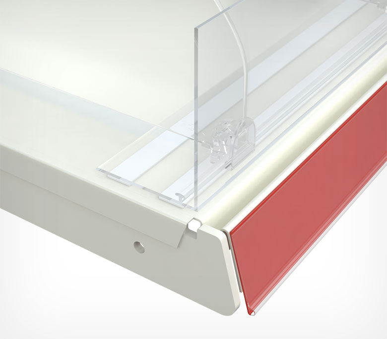 03_Пластиковый передний ограничитель высотой 80 мм с Т-профилем L-RAIL80 вспененный скотч 1000мм