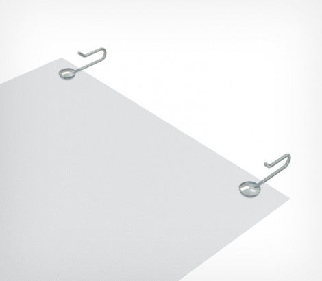 05_Карман подвесной из ПВХ вертикальный c металлическими крючками А4, гладкая фактура