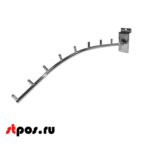 01_Кронштейн для экономпанели изогнутый 350мм, B-536 K28, D=9, хром