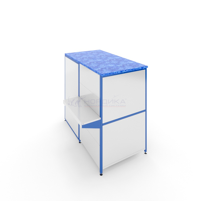 03_Прилавок металл расчетный с хлопушкой, 500 мм, RAL 9016, Белый 03_Прилавок металл расчетный с хлопушкой, 500 мм, RAL 9016, Белый