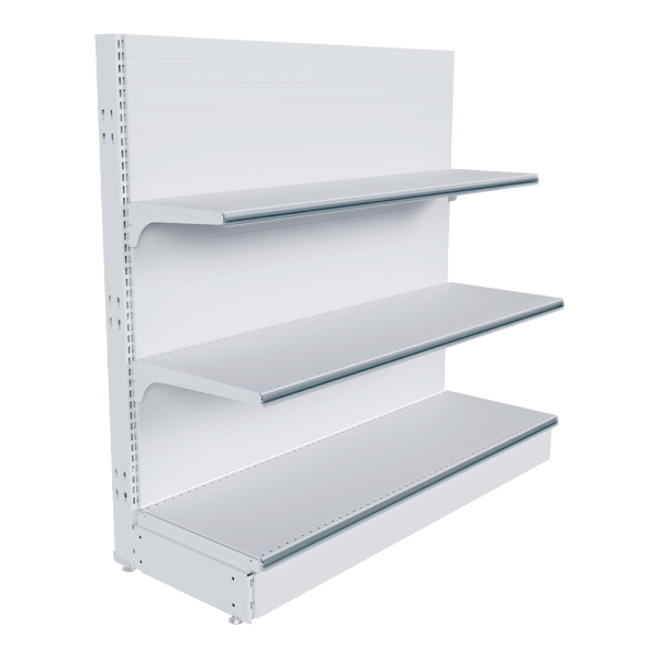 stpos_НАБОР стеллаж 25 70 ГЛУХОЙ пристенный 1200х1250х400 3 полки, ценникодержатели