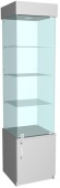 Витрина ВТ-2 стеклянная, с тумбой, 3 полки, 450х450х1800мм, Серый