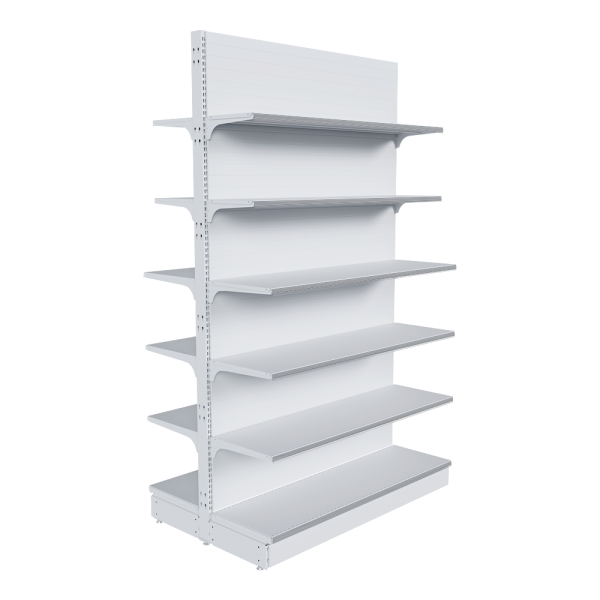 stpos_НАБОР стеллаж 25 70 ГЛУХОЙ островной 2250х1330х400 12 полок, ценникодержатели