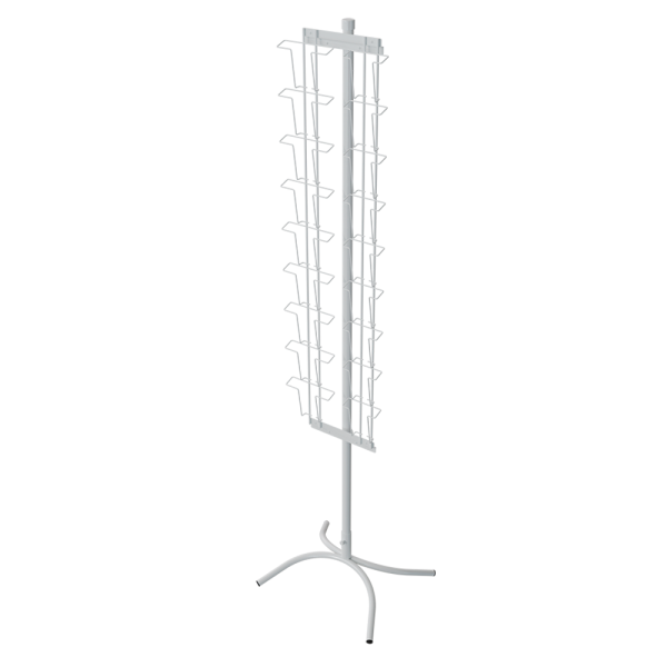 sk_КОМПЛЕКТ Буклетница невращающаяся 9 ячеек А5 и 9 ячеек А6 для открыток, опора X-образная RAL9016, Белый