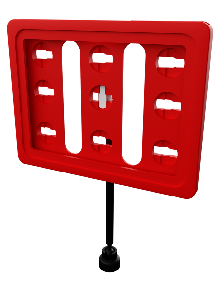 sk_Рамка ТЕХНО А7 красная, черный держатель TECHNO MAG-BASE-VL, ножка 100мм