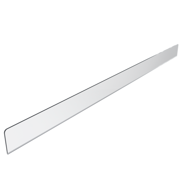 sk_Передний ограничитель пластиковый 1300мм, h80мм, толщина пластика 4мм FR-RISER80, Прозрачный