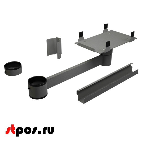 00_Кронштейн для принтера универсальный 270 мм, Муар, RAL9006 Серый