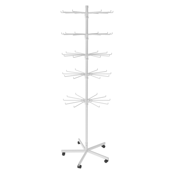 sk_КОМПЛЕКТ Стойка вращающаяся 6ярусов (6ярусов по 12штыр) на колесах,опора 5-ти лучевая,RAL9016,Белый