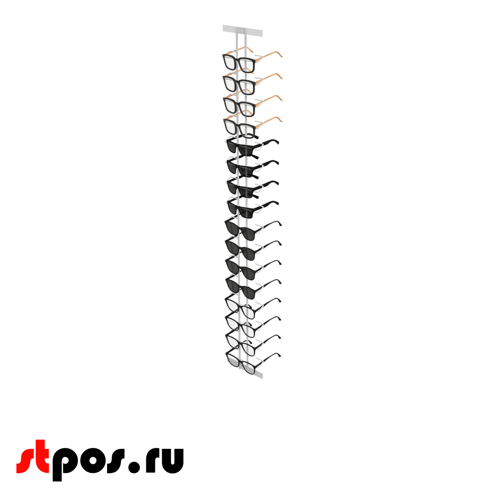 02_Дисплей для очков 16 ячеек, RAL9016, Белый