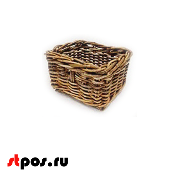 00_Корзинка квадратная плетеная из натурального ротанга 190х190х110 мм, Коричневая