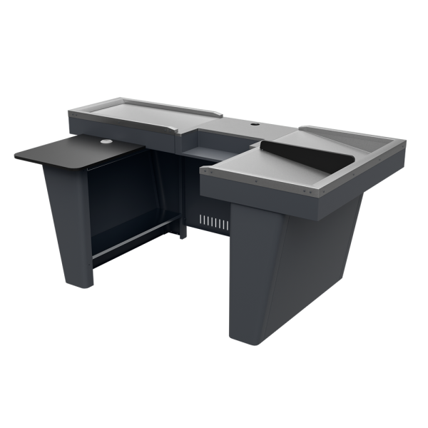 stpos1_Кассовый бокс Stream-XL-200 v3.0 (шлиф.нерж., выр ДЯ FT, МК2Т, шир.нак.),Шагрень,RAL7024,Серый,Левый