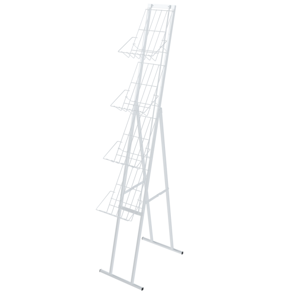 sk_КОМПЛЕКТ Буклетница складная с дисплеем 4 полки А4, RAL9016, Белый