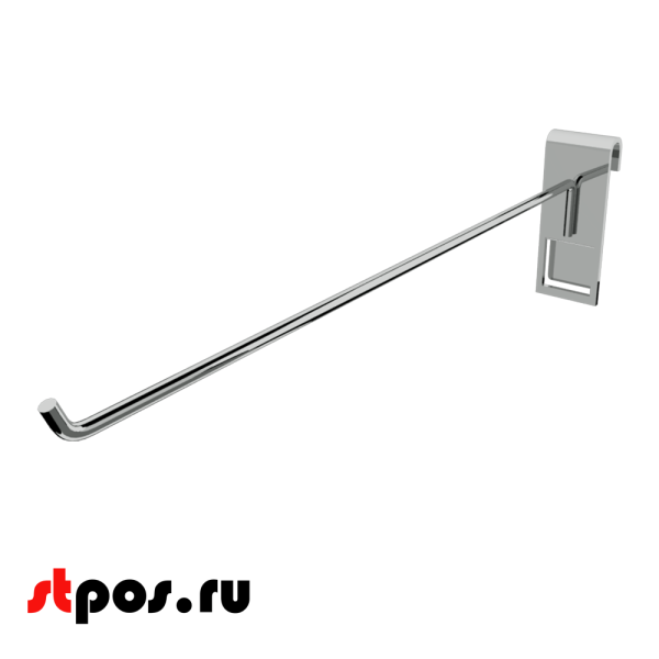 02_Крючок на решетку (сетку) 300мм, d6, крепление-пластина, хром