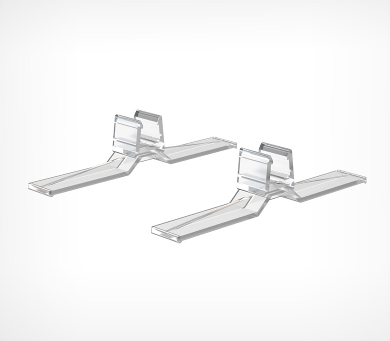 01_Держатель пластиковой рамки под углом 90˚, настольный, прозрачный, BASE-90