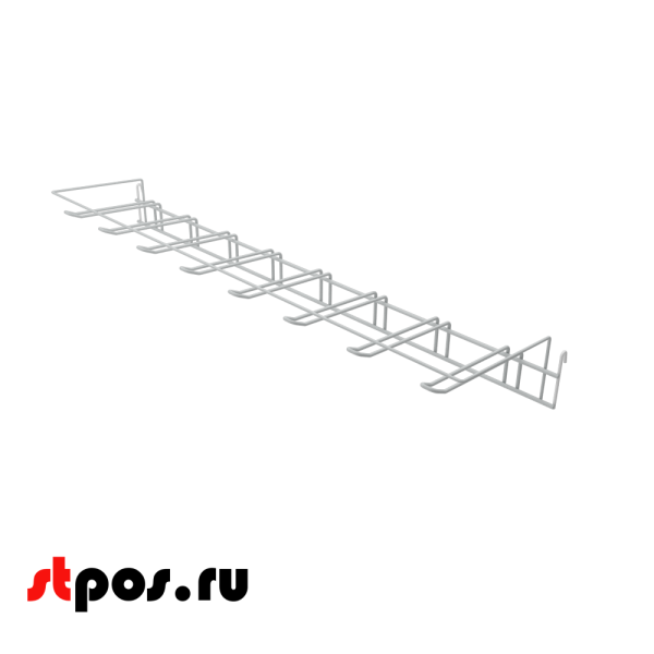 00_Гребенка язычковая 8 крючков с ценникодержателем RAL 9016, Белый