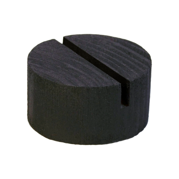 sk_Держатель ценника деревянный, круглый, d-40 мм, высота - 19 мм, прямая прорезь 3 мм, черного цвета