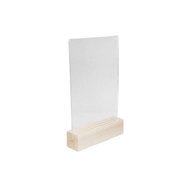 01_Тейбл-тент из акрила вертикальный на деревянном основании 40х40 мм