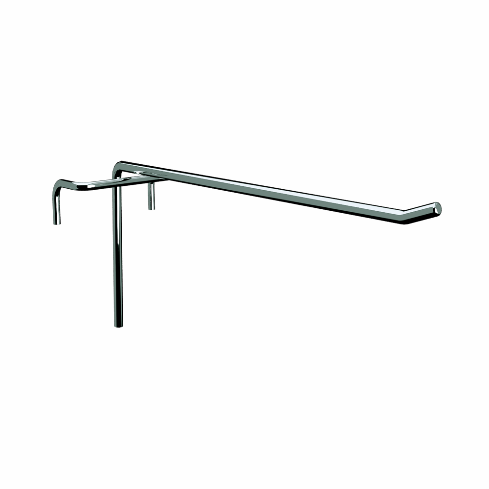 02_Крючок одинарный БЕЗ ценникодержателя на сетку 150мм Ø4мм, цинк-хром, шаг 40