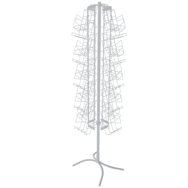 sk_КОМПЛЕКТ Буклетница вращающаяся 20 полок А5, опора Х-образная, RAL9016, Белый