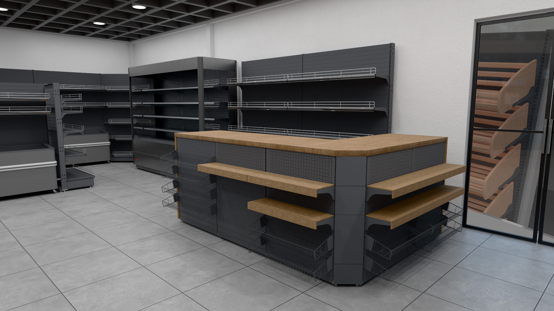 Кассовый бокс в магазине