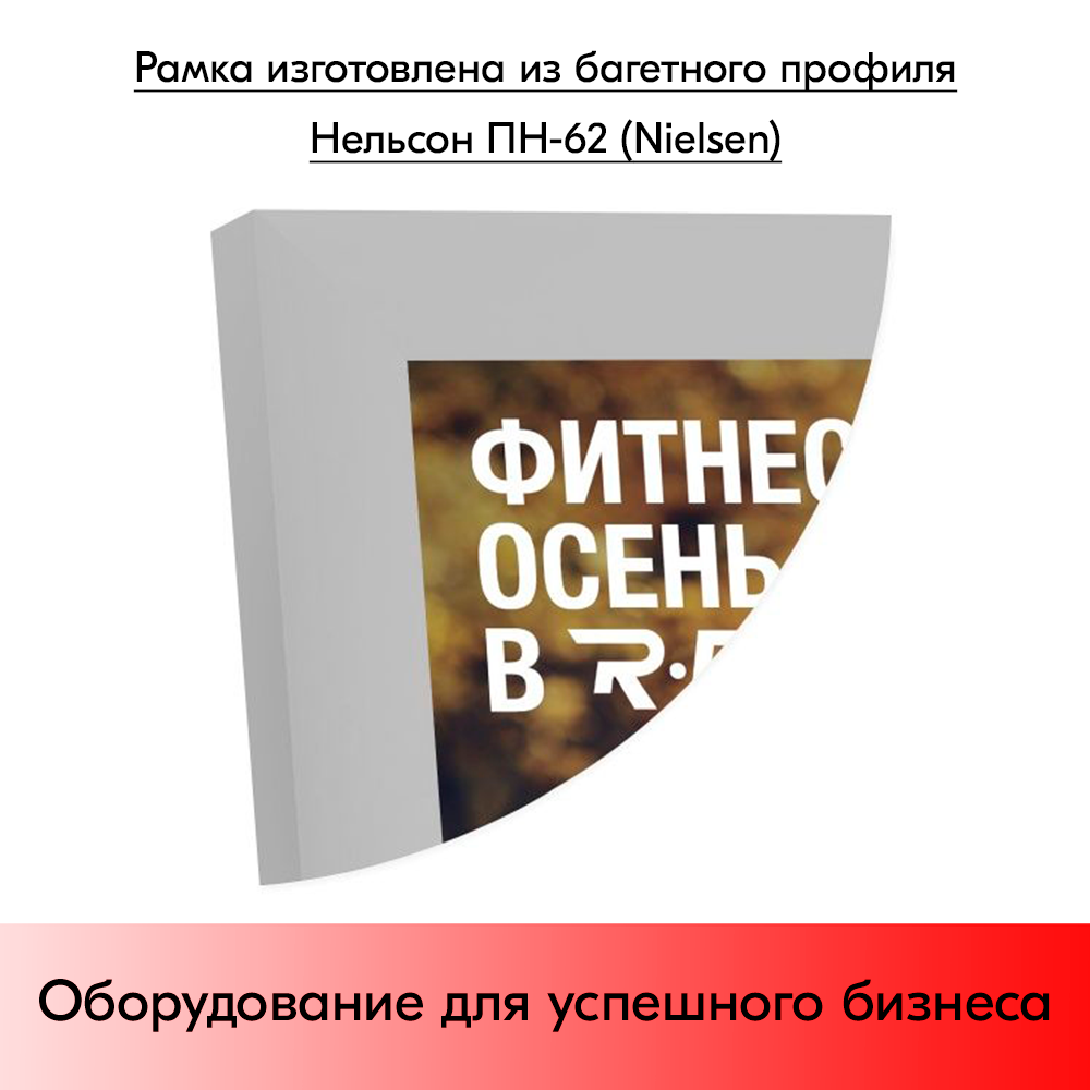 09_Алюминиевая рамка Нельсон ПН-62 А2 матовое серебро