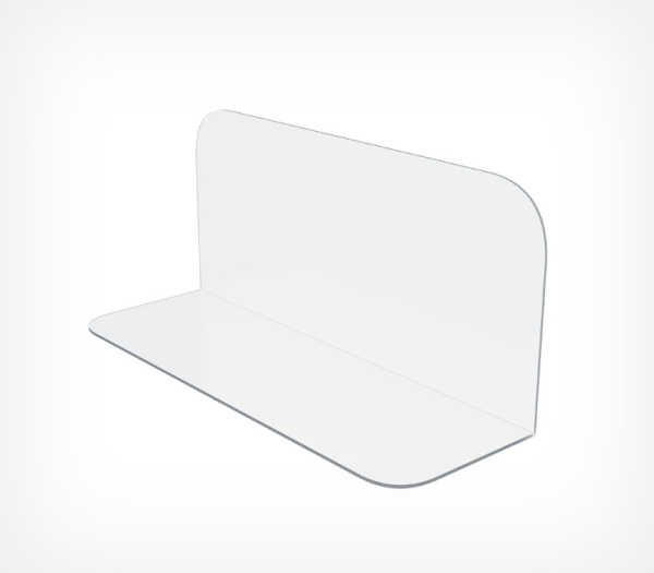 01_Разделитель пластиковый высотой 150.200мм L-образный DIV-L 450мм, Прозрачный