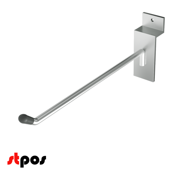 00_Крючок для экономпанели одинарный 200мм, d6, хром, УСИЛЕННЫЙ