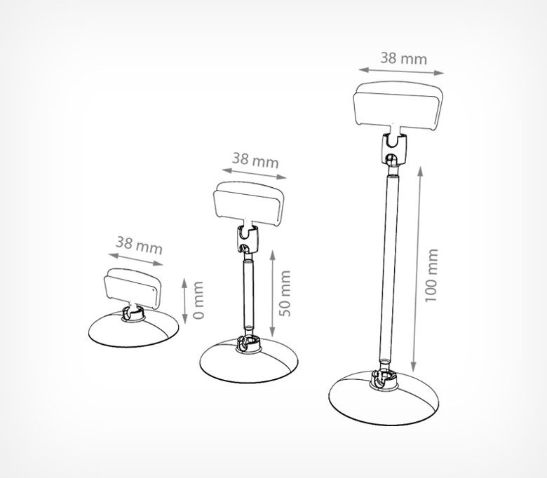 04_Ценникодержатель на круглой подставке BASE-CLIP ножка 100 мм, Черный