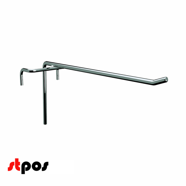 00_Крючок одинарный БЕЗ ценникодержателя на сетку 150мм Ø4мм, цинк-хром, шаг 40