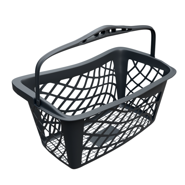 sk_Корзинка покупательская GT26eco 26л, RAL9005 Чёрный с чёрной ручкой