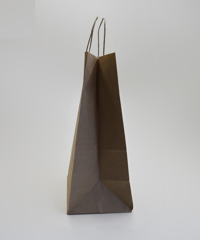 03_Крафт пакет крученые ручки 260х350x140 мм, Бурый, Набор 20 шт.