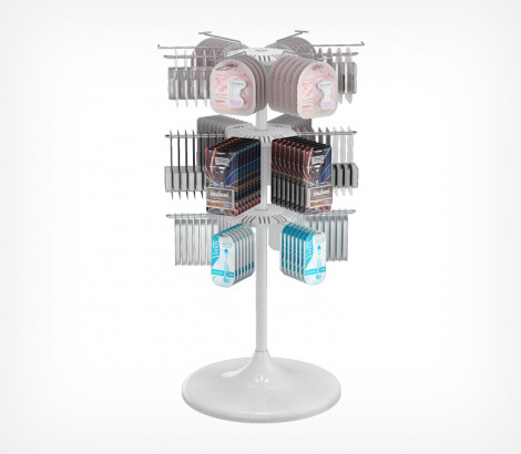 02_Дисплей UNIBOWL-HP-3, 3 держателя, 18 крючков, Белый