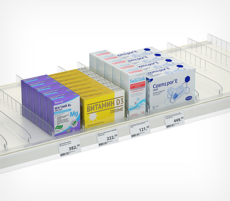 03_Разделитель пластик. 30мм обламывающийся без ограничителя DIV30-B 185-385мм, Прозрачный