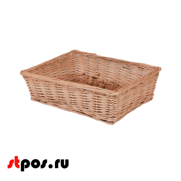 00_Корзина плетенная прямоугольная, ивовая лоза 310х210 мм, Неокрашенная