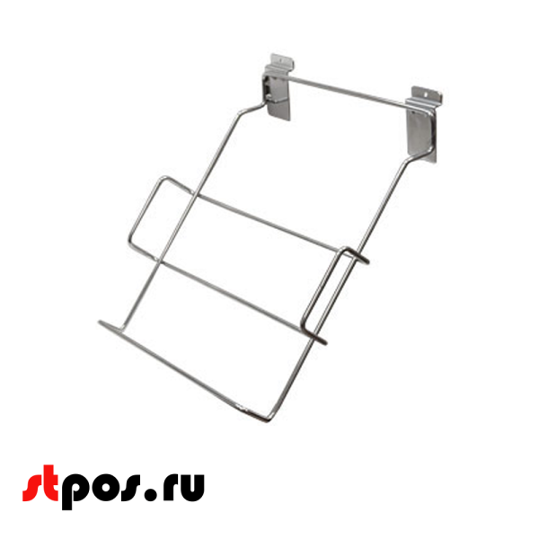 00_Полка наклонная для экономпанели с фронтальным и боковыми ограничителями 330х370мм, хром