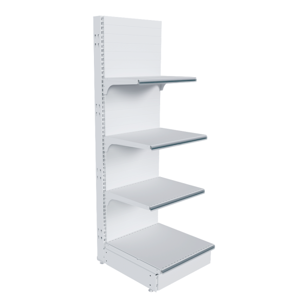 stpos_НАБОР стеллаж 25 70 ГЛУХОЙ пристенный 1550х500х500 4 полки, ценникодержатели