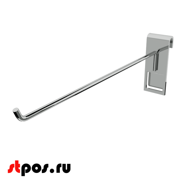 02_Крючок на решетку (сетку) 250мм,d6, TZ293, крепление-пластина, хром