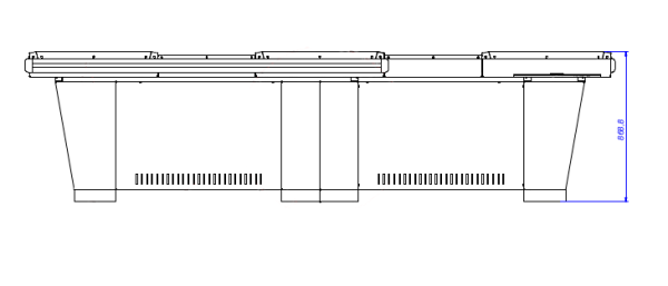 01_Кассовый бокс Stream-Dual-330 спаренный (шлиф.нерж., вырезы ДЯ FT, МК2Т),RAL5005,Синий,Левый 01_Кассовый бокс Stream-Dual-330 спаренный (шлиф.нерж., вырезы ДЯ FT, МК2Т),RAL5005,Синий,Левый