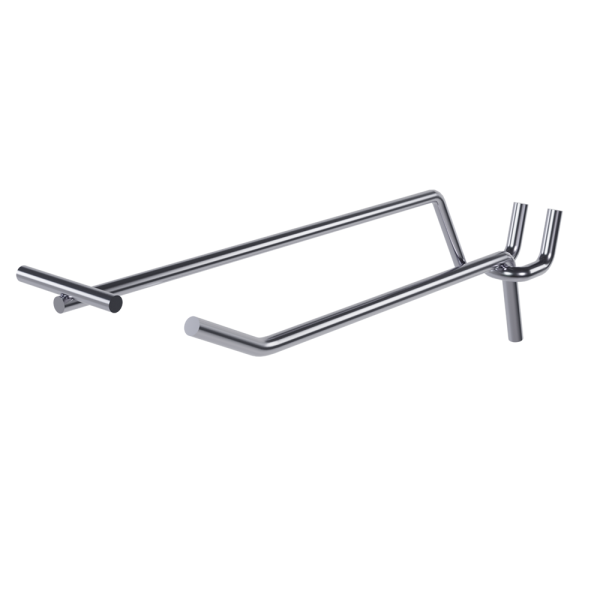 sk_Крючок для перфорации одинарный с ценникодержателем 150мм, цинк-хром, d5-d4, шаг 15мм (45)