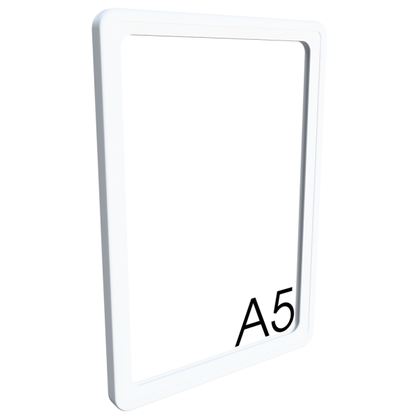 sk_Пластиковая рамка с закругленными углами формата А5 (148х210мм), PF-A5, Белый