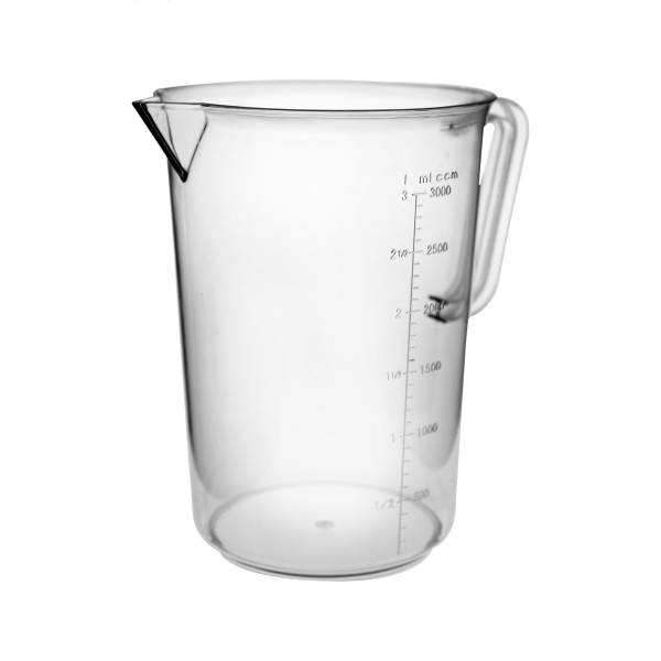 01_Стакан мерный (емкость мерная) 3 л полупрозрачный ПОЛИКАРБОНАТ