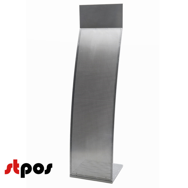 01_Буклетница Парус высота 1750 мм, ширина 450 мм, глубина 450 мм МАКСИ, серебристый металлик