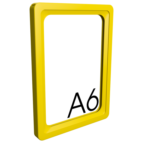 sk_Пластиковая рамка с закругленными углами формата А6 (105х148мм), PF-A6, Желтый