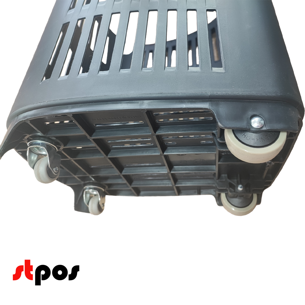 03_Корзина покупательская моноблок BOND 70 л, 4 колеса, Черный