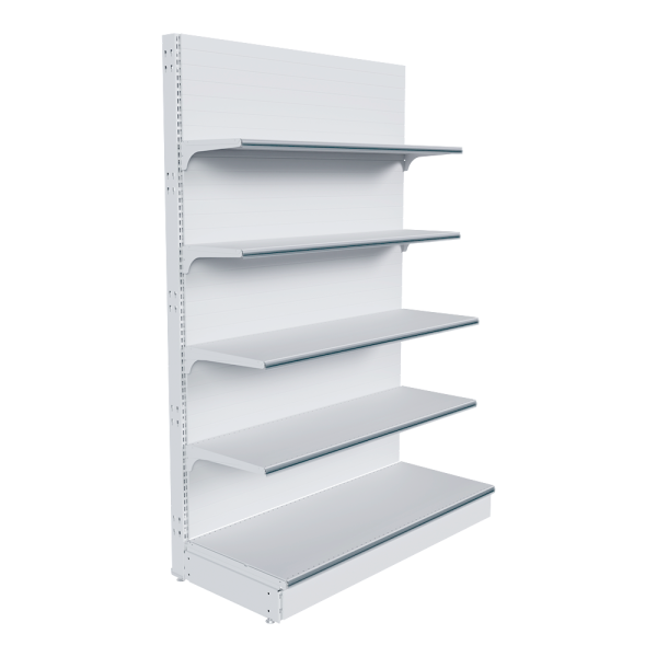 stpos_НАБОР стеллаж 25 70 ГЛУХОЙ пристенный 1900х1250х500 5 полок, ценникодержатели