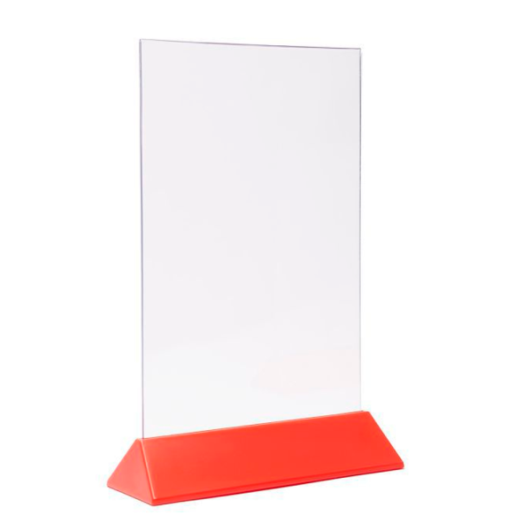 sk_Тейбл-тент пластиковый, вертикальный А4 трапециевидное красное основание 238х341х87мм