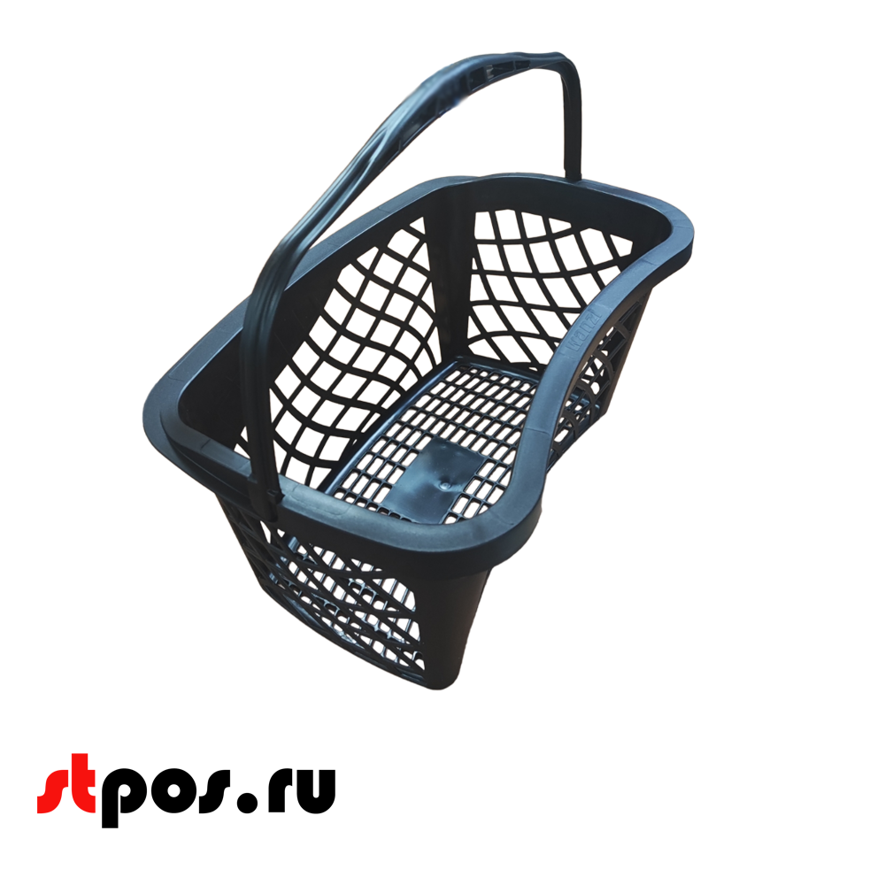 02_Корзинка покупательская Wanzl GT26eco 26л, чёрная (RAL9005) с чёрной ручкой (rAL9005)